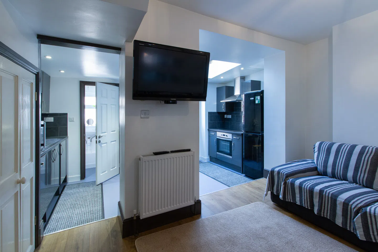 Modern student accommodation living room in Exeter