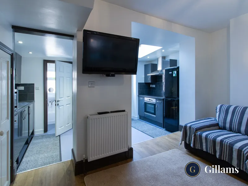 Modern student accommodation living room in Exeter